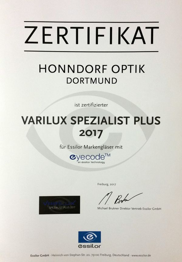 Zertifizierung zum  Variluxspezialist 2017 in Dortmund-Mengede